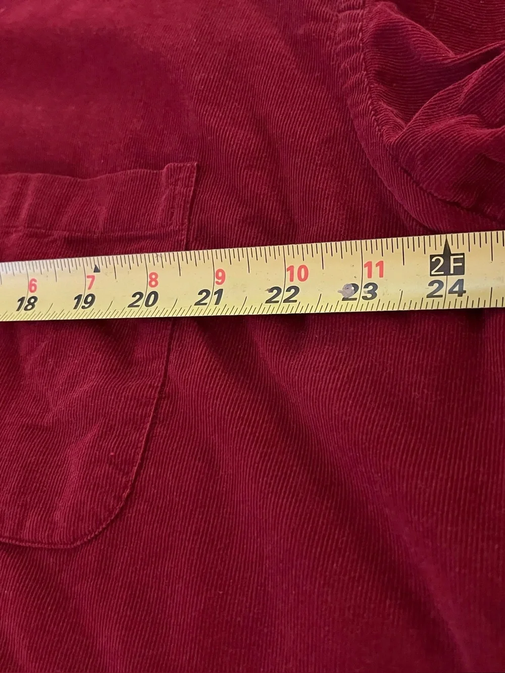 St. John's Bay Men's Red Corduroy Button Down Shirt 21-Wale Vintage XL